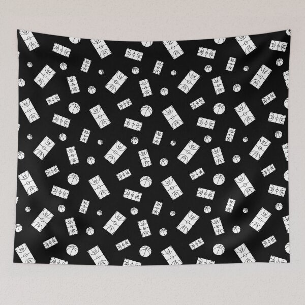 Item preview, Basketball Courts and Balls | Basketball Pattern Design | White Design designed and sold by Slam-Dunkan.