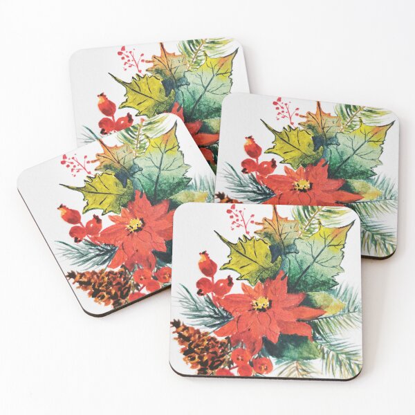 Item preview, Red poinsettia, Christmas, Xmas card designed and sold by Myartspace.