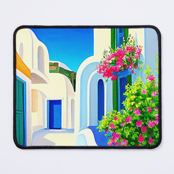 Item preview, Santorini Street 1 - Throw Pillows and Prints. designed and sold by ScatterHub.