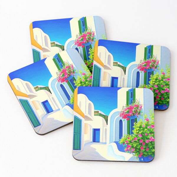 Item preview, Santorini Street 1 - Throw Pillows and Prints.  designed and sold by ScatterHub.