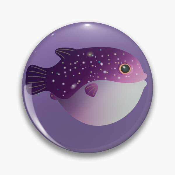 Item preview, puffer fish blow fish purple galaxy cute pufferfish designed and sold by MiraNomegusta.
