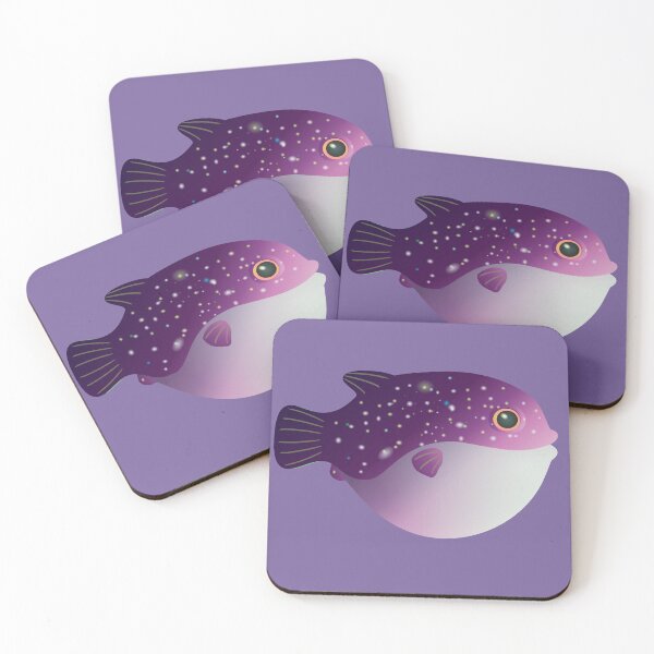 Item preview, puffer fish blow fish purple galaxy cute pufferfish designed and sold by MiraNomegusta.