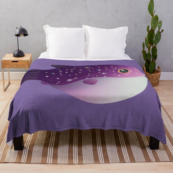 Item preview, puffer fish blow fish purple galaxy cute pufferfish designed and sold by MiraNomegusta.