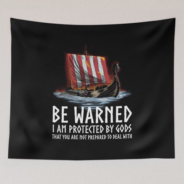 Item preview, Norse Paganism - Be warned, I am protected by Gods that you are not prepared to deal with - Viking Longship designed and sold by Styrman.