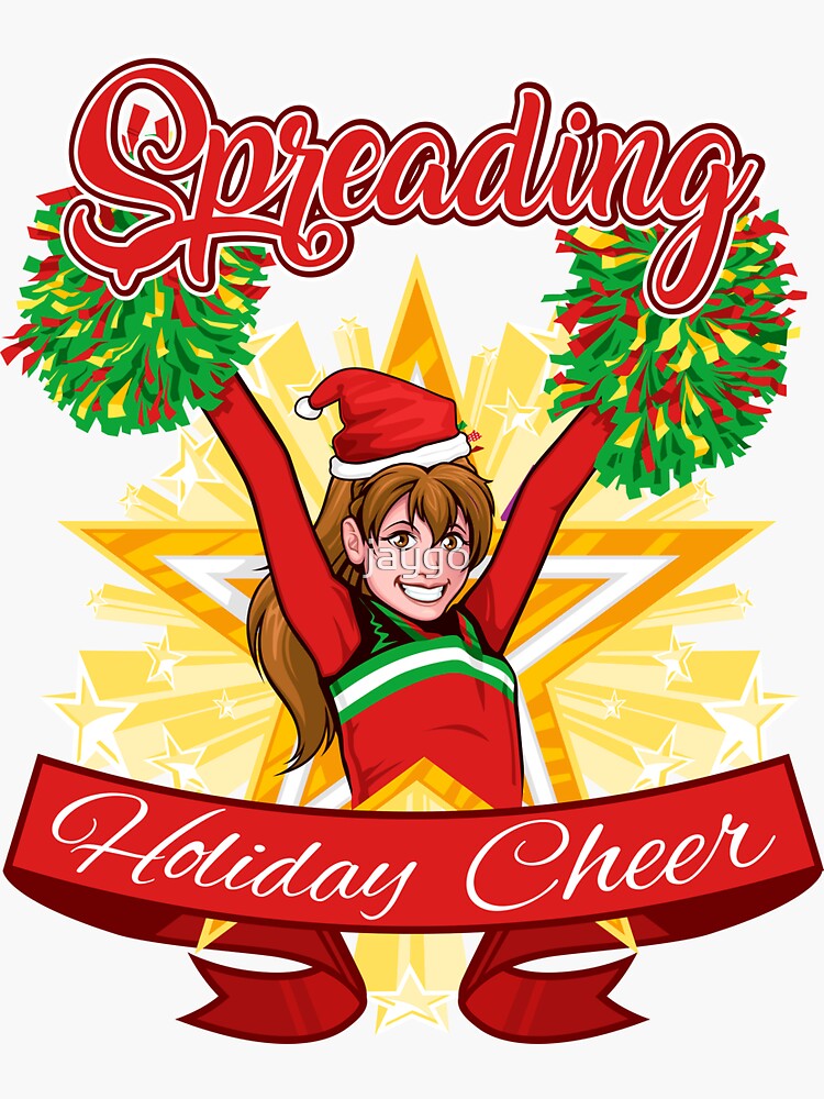 "Spreading Holiday Cheer Cheerleading Christmas" Sticker for Sale by jaygo  Redbubble