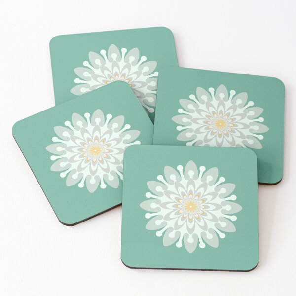 Item preview, Copy of Single flower pattern white green designed and sold by Bakkia.