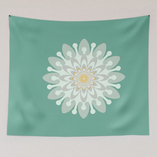 Item preview, Copy of Single flower pattern white green designed and sold by Bakkia.