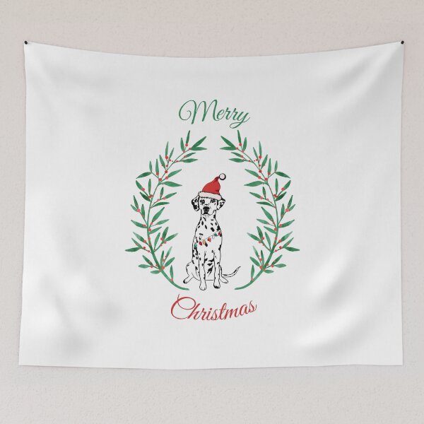 Item preview, Merry Christmas with Santa Dalmatian Dog designed and sold by SeasonalDogs.