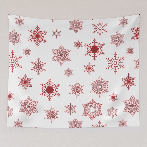 Item preview, Snowflakes - Christmas red designed and sold by WietskeWelten.