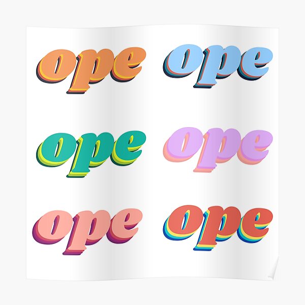 "Ope Midwestern Slang Sticker Pack" Poster for Sale by luckymooninc