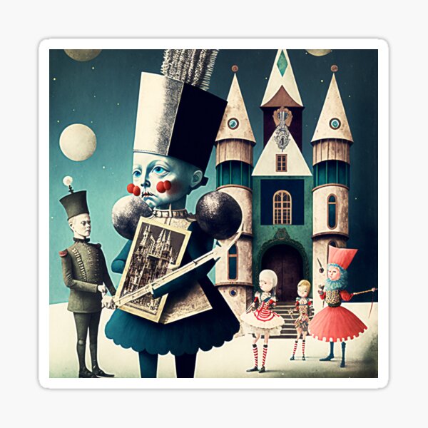  the nutcracker suite collage mid journey ai art sticker for sale by