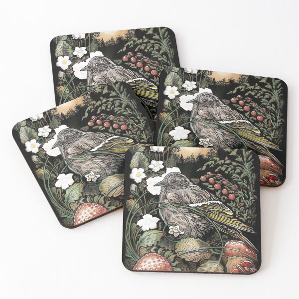 Item preview, Pine Siskin in a Strawberry Patch designed and sold by Ty Meier.