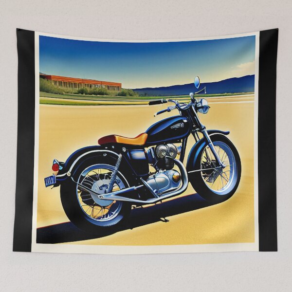 Item preview, 80s Vintage Style Black Cruiser Motorcycle  designed and sold by BAYFAIRE.