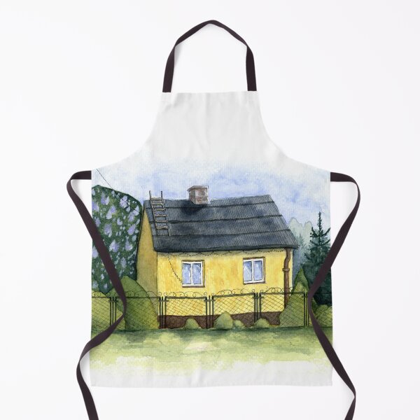 Item preview, Old Yellow Country Cottage with a Wayside Shrine designed and sold by AlicjaCurioseur.