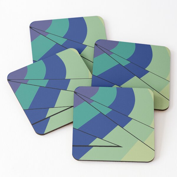 Artikelvorschau, Grün-blauer geometrischer Streifenschnitt entworfen und verkauft von TipTopTapo.