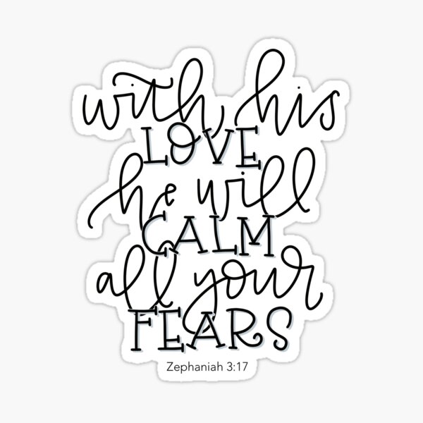 Zephaniah 3:17 Hand Lettering Sticker
