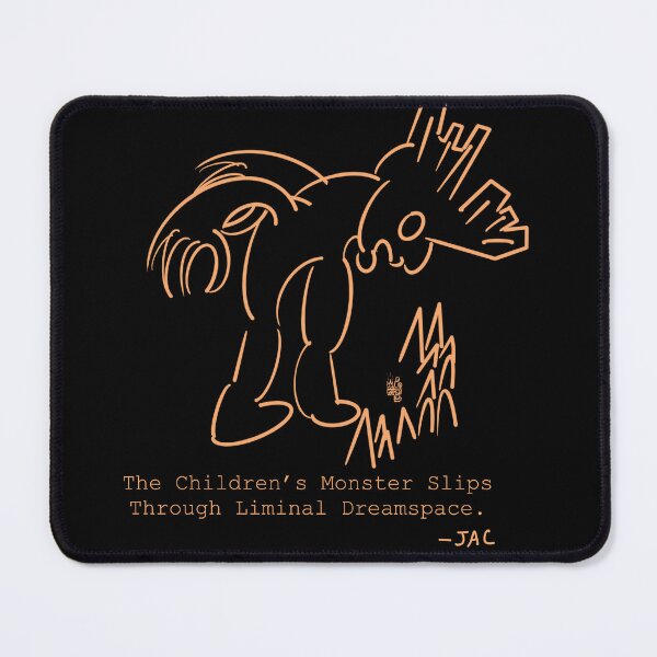 Item preview, Dream Monster Stares at Campfire Orange Sketch and Text - Mythical designed and sold by jolabrese.