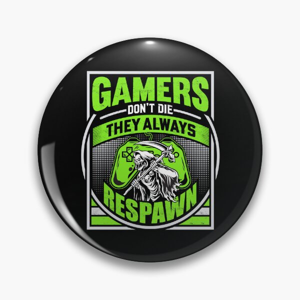 Item preview, Gamers Don't Die They Respawn Grim Reaper Lime designed and sold by RockBeeDesigns.