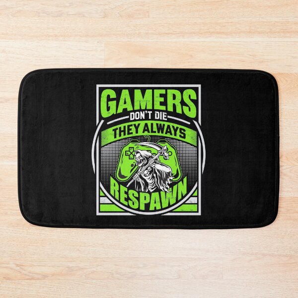 Item preview, Gamers Don't Die They Respawn Grim Reaper Lime designed and sold by RockBeeDesigns.