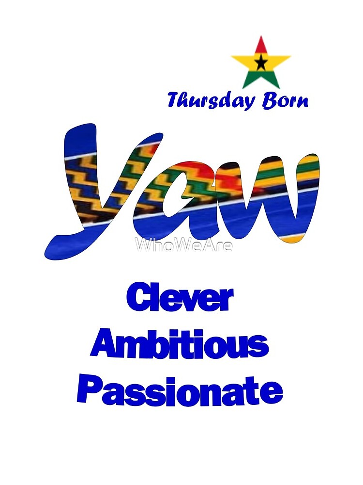 "Thursday Born Ghanaian Male Name 'Yaw' in blue" Drawstring Bag for