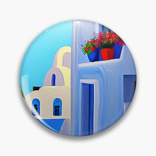 Item preview, Santorini Street 3 - Throw Pillows and Prints.  designed and sold by ScatterHub.