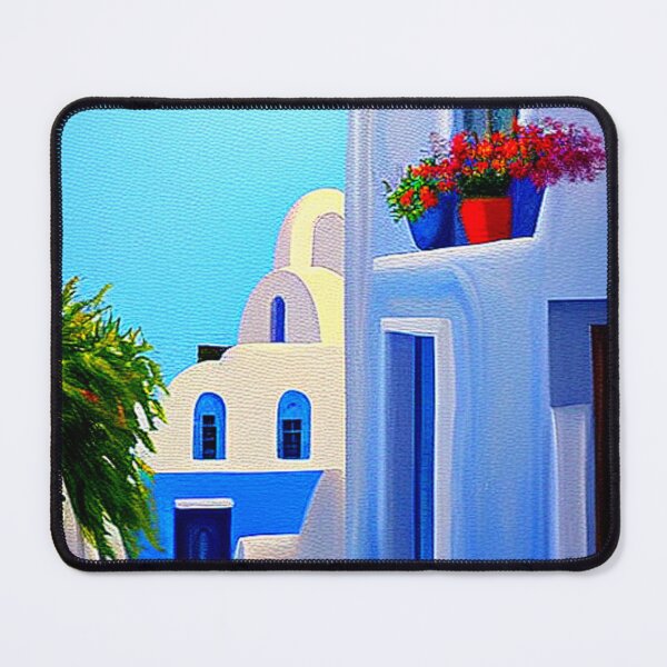 Item preview, Santorini Street 3 - Throw Pillows and Prints. designed and sold by ScatterHub.