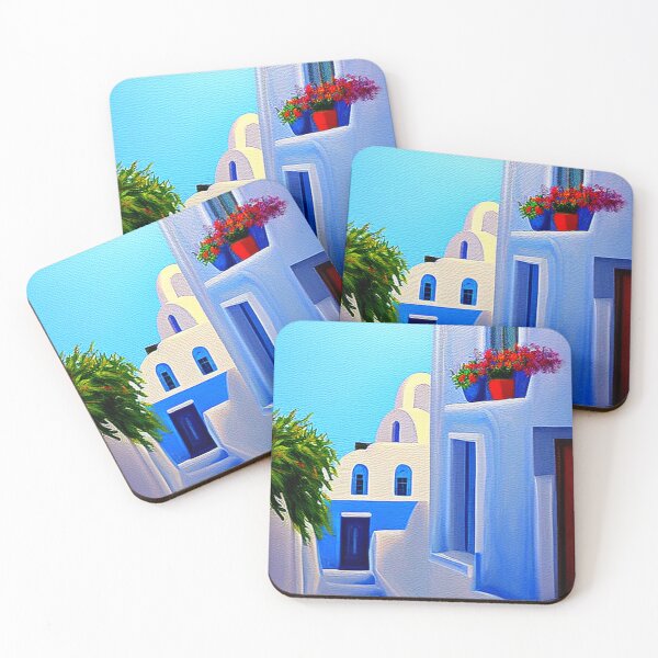 Item preview, Santorini Street 3 - Throw Pillows and Prints.  designed and sold by ScatterHub.
