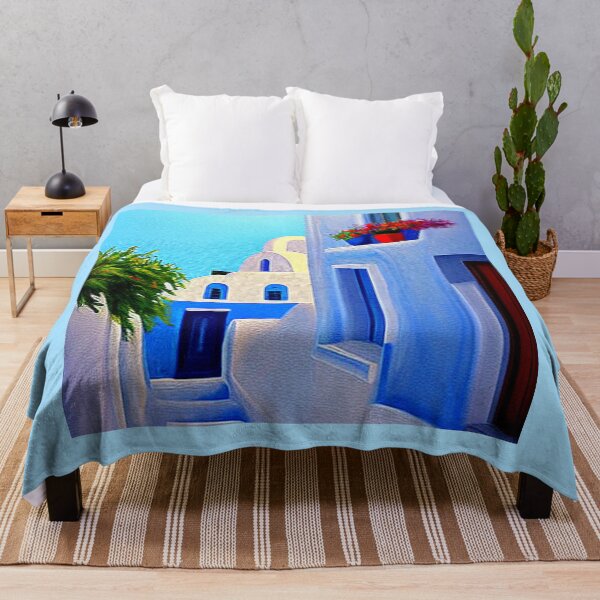 Item preview, Santorini Street 3 - Throw Pillows and Prints.  designed and sold by ScatterHub.