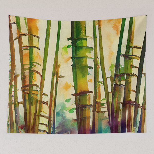 Item preview, Bamboo forest - relaxing japan floral art in loose watercolor  designed and sold by aricutcia.