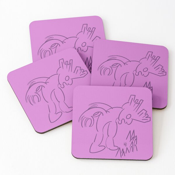 Item preview, Dream Monster Stares at Campfire Purple Sketch and Text - Mythical designed and sold by jolabrese.