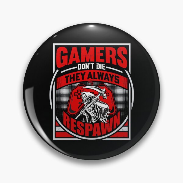 Item preview, Gamers Don't Die They Respawn Grim Reaper Red designed and sold by RockBeeDesigns.