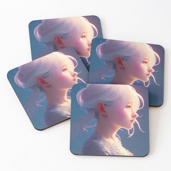 Item preview, Mujer de anime - Cabello blanco designed and sold by de2m.
