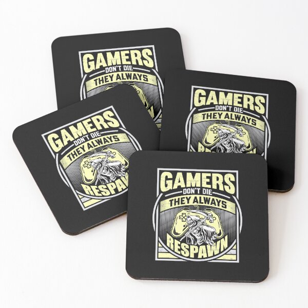 Item preview, Gamers Don't Die They Respawn Grim Reaper Yellow designed and sold by RockBeeDesigns.