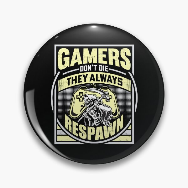 Item preview, Gamers Don't Die They Respawn Grim Reaper Yellow designed and sold by RockBeeDesigns.