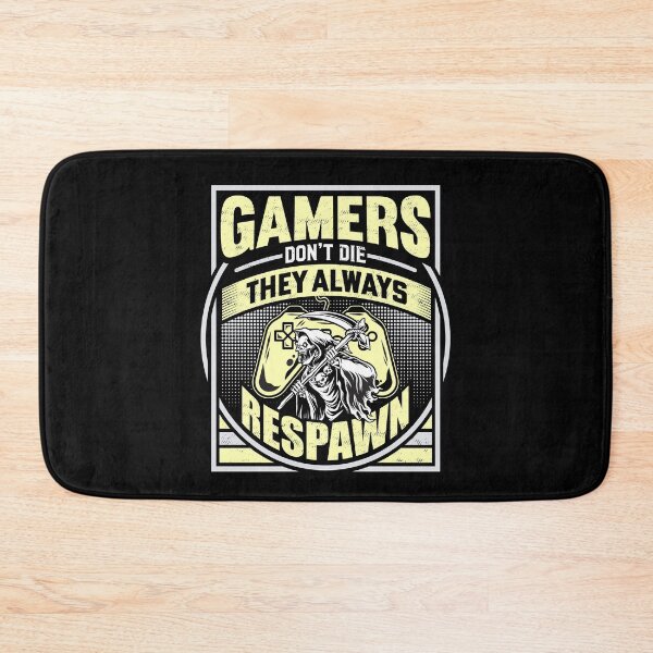 Item preview, Gamers Don't Die They Respawn Grim Reaper Yellow designed and sold by RockBeeDesigns.