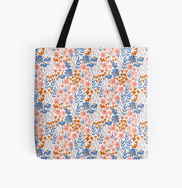 Vista previa del artículo con la obra «Florales primaverales rojos, rosas y azules», diseñado y vendido por Kayla Easter.