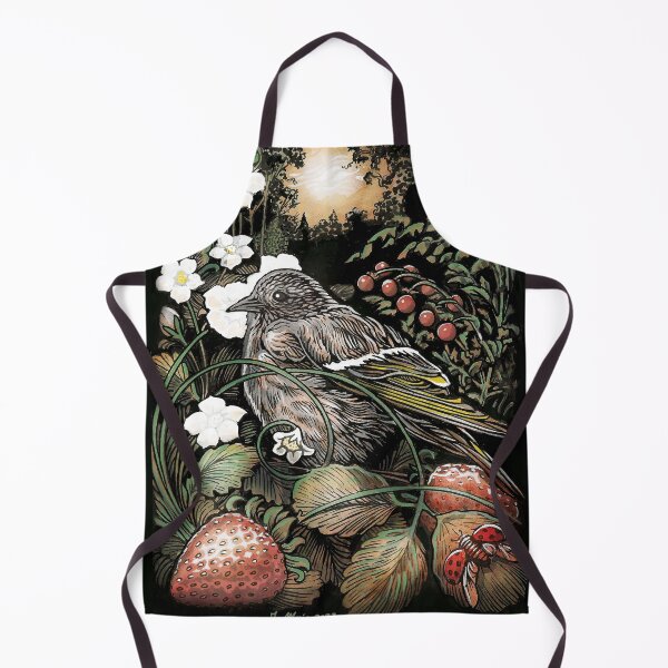 Item preview, Pine Siskin in a Strawberry Patch designed and sold by Ty Meier.