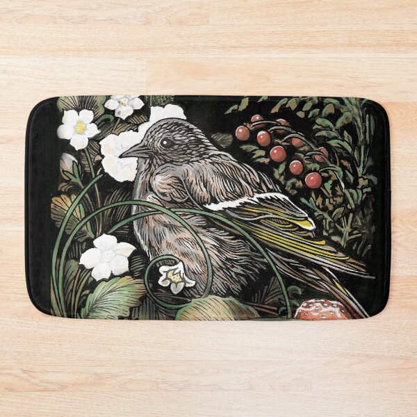 Item preview, Pine Siskin in a Strawberry Patch designed and sold by Ty Meier.