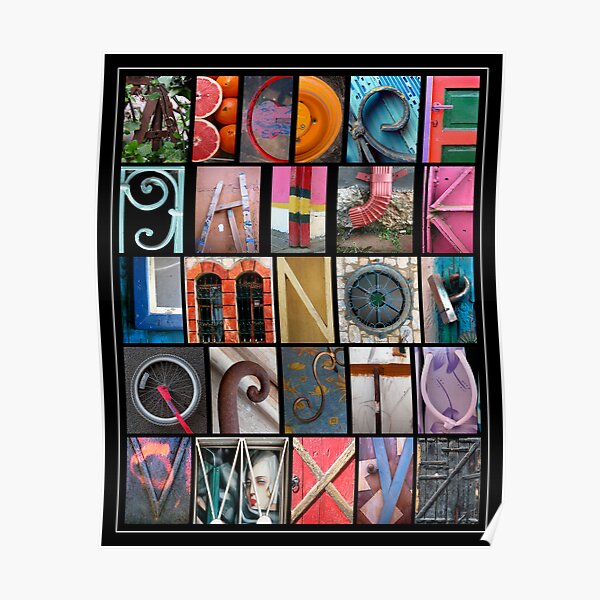 Coloured Alphabet Print Poster