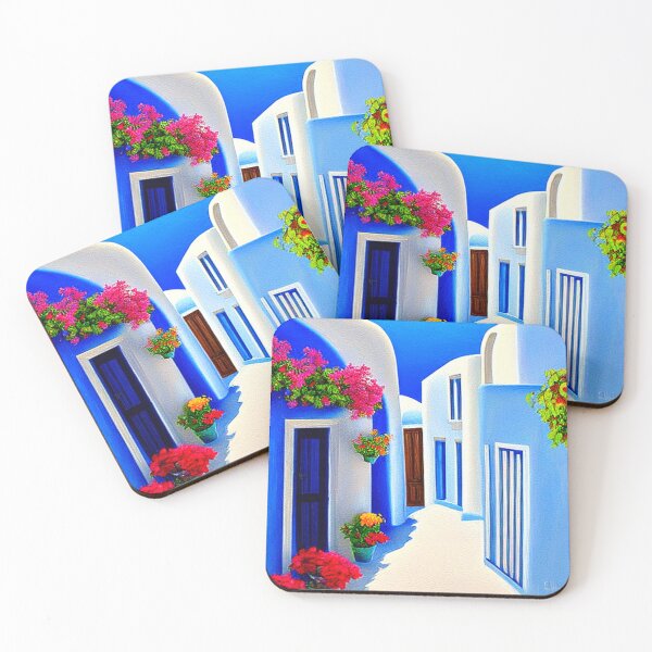 Item preview, Santorini Street 4 - Throw Pillows and Prints.  designed and sold by ScatterHub.