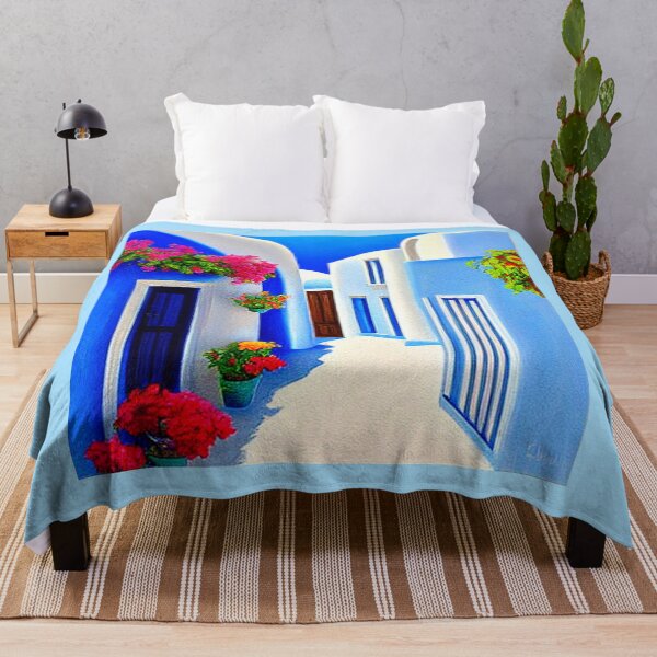 Item preview, Santorini Street 4 - Throw Pillows and Prints.  designed and sold by ScatterHub.