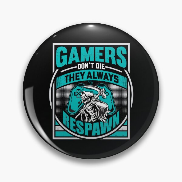 Item preview, Gamers Don't Die They Respawn Grim Reaper Blue designed and sold by RockBeeDesigns.
