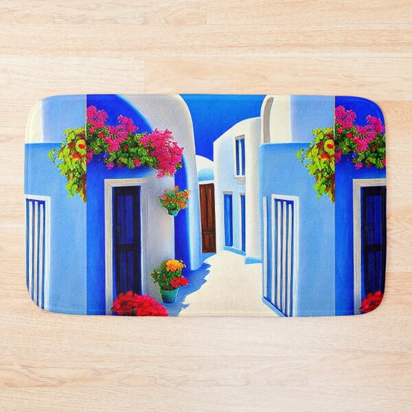 Item preview, Santorini Street 4 - Throw Pillows and Prints.  designed and sold by ScatterHub.