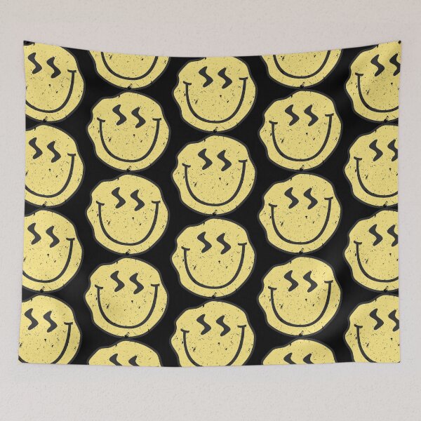 Item preview, Smiley Face Smile Happy Yellow Wavy Face Vintage Distressed designed and sold by AwesomeDistrict.