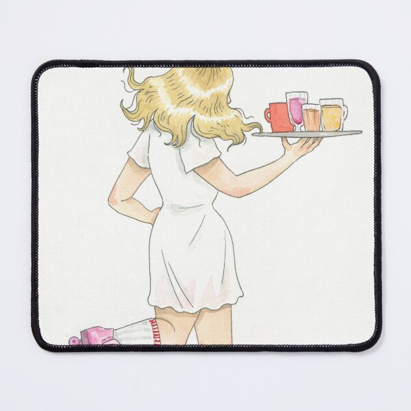 Item preview, Skater Waitress ink and watercolor illustration designed and sold by Hynek Šnajdr.