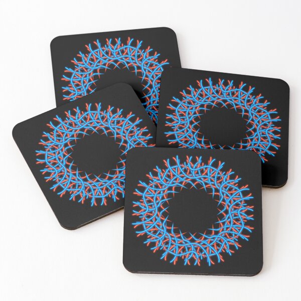 Item preview, Blue and red mandala, abstract art designed and sold by Meo Design.