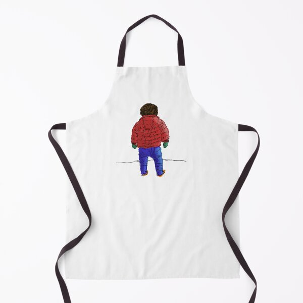 Item preview, Child in down jacket (red, black outlines, white background) designed and sold by MentaLee.