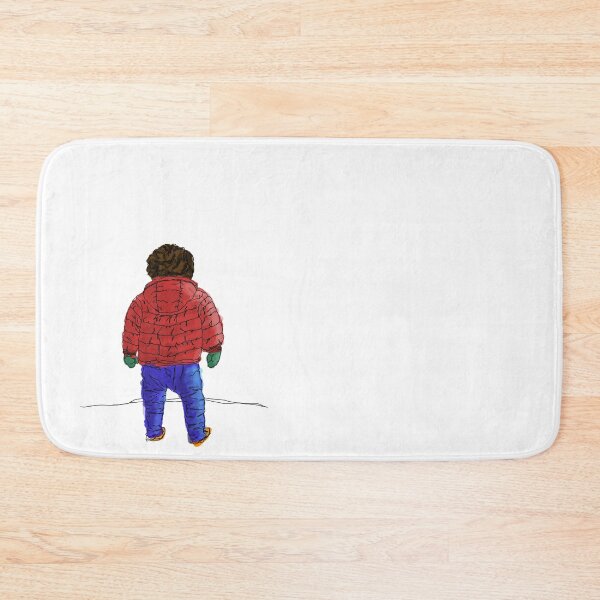 Item preview, Child in down jacket (red, black outlines, white background) designed and sold by MentaLee.
