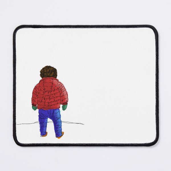 Item preview, Child in down jacket (red, black outlines, white background) designed and sold by MentaLee.