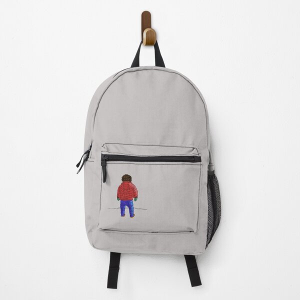 Item preview, Child in down jacket (red, black outlines, gray background) designed and sold by MentaLee.